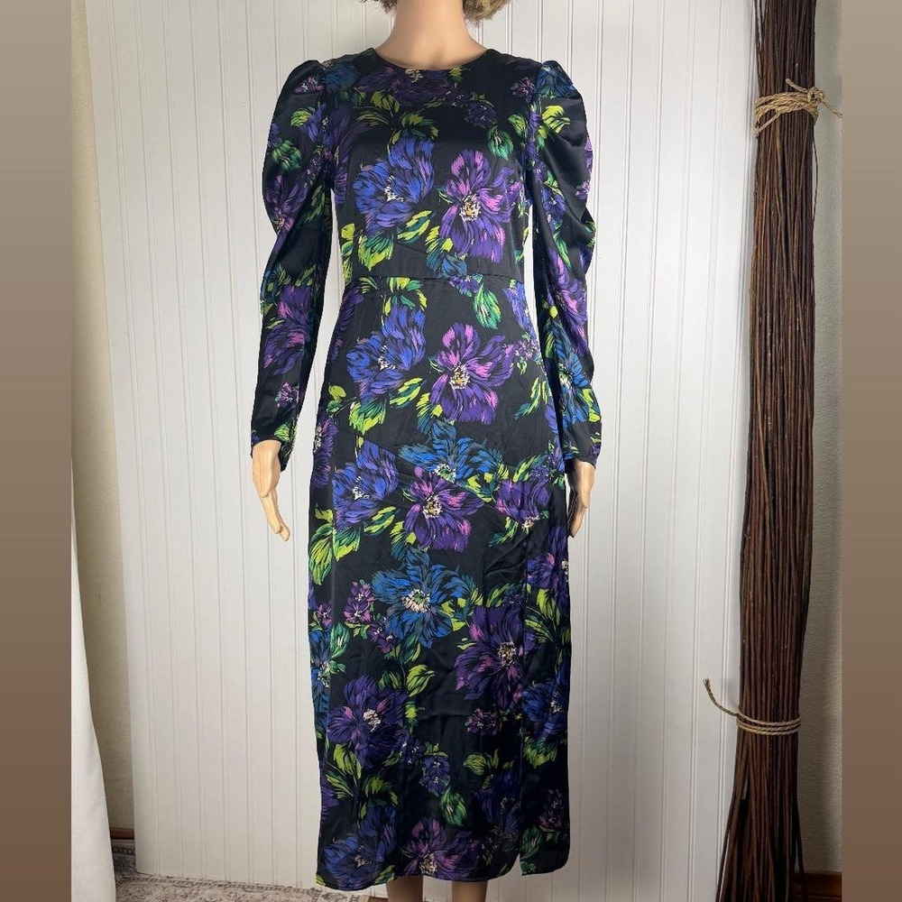 Adelyn Rae floral open back lace-up midi dress size XS